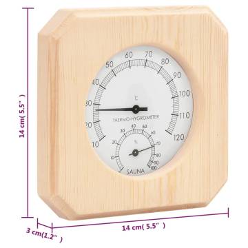 2 in 1 Sauna Hygrothermograph & Sand Timer Set - Pine Wood