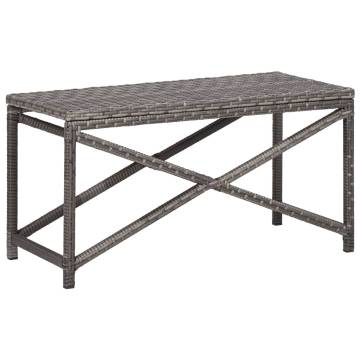 Stylish 80 cm Poly Rattan Garden Bench in Grey | HipoMarket