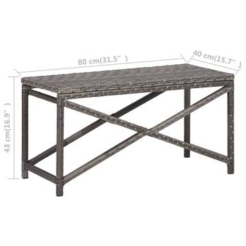 Stylish 80 cm Poly Rattan Garden Bench in Grey | HipoMarket