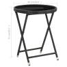 Tea Table Black 60 cm | Poly Rattan & Tempered Glass | HipoMarket