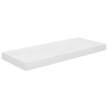 Floating Wall Shelf High Gloss White - Stylish Decor 60x23.5cm