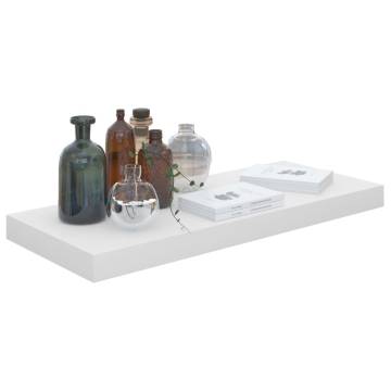 Floating Wall Shelf High Gloss White - Stylish Decor 60x23.5cm