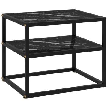 Stylish Black Console Table - 50x40x40 cm Tempered Glass