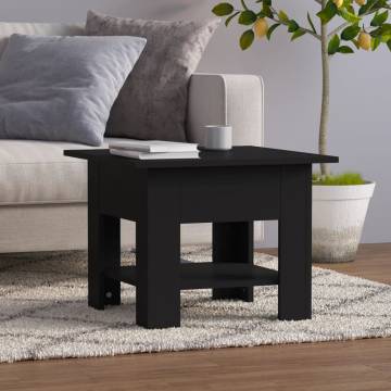 Stylish Black Coffee Table - 55x55x42 cm Engineered Wood