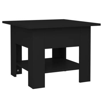 Stylish Black Coffee Table - 55x55x42 cm Engineered Wood