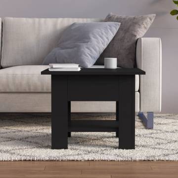 Stylish Black Coffee Table - 55x55x42 cm Engineered Wood