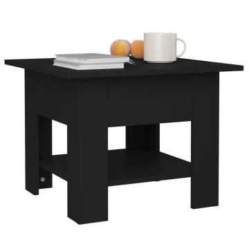 Stylish Black Coffee Table - 55x55x42 cm Engineered Wood