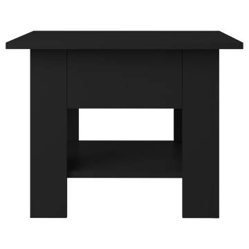 Stylish Black Coffee Table - 55x55x42 cm Engineered Wood