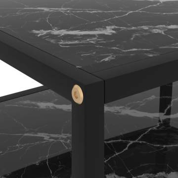 Stylish Black Console Table - 50x40x40 cm Tempered Glass