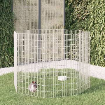 8-Panel Rabbit Cage - Spacious Galvanised Iron Pet Enclosure