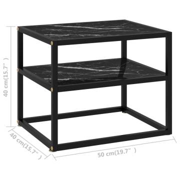 Stylish Black Console Table - 50x40x40 cm Tempered Glass