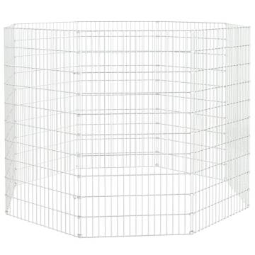 8-Panel Rabbit Cage - Spacious Galvanised Iron Pet Enclosure