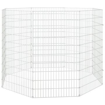 8-Panel Rabbit Cage - Spacious Galvanised Iron Pet Enclosure