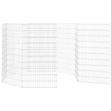 8-Panel Rabbit Cage - Spacious Galvanised Iron Pet Enclosure