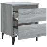 Stylish Grey Sonoma Bed Cabinet with Metal Legs - 40x35x50 cm