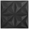 3D Wall Panels 12 pcs 50x50 cm Origami Black - Hipomarket