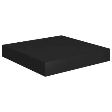 Floating Wall Shelves - Stylish Black MDF - 4 pcs