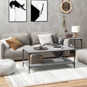 Stylish Coffee Table Grey Sonoma | Industrial Design - Hipo Market