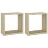 Wall Cube Shelves 2 pcs Sonoma Oak - Stylish Storage Solution