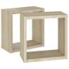 Wall Cube Shelves 2 pcs Sonoma Oak - Stylish Storage Solution