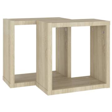 Wall Cube Shelves 2 pcs Sonoma Oak - Stylish Storage Solution