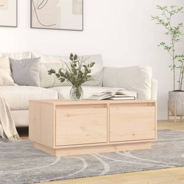 Elegant Solid Wood Pine Coffee Table - 80x50x35 cm