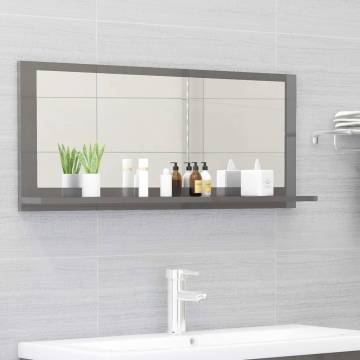 High Gloss Grey Bathroom Mirror - Stylish & Functional | HipoMarket