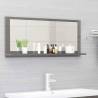 Bathroom Mirror High Gloss Grey 90x10.5x37 cm Engineered Wood Colour high gloss grey Size 90 x 10.5 x 37 cm Quantity in Package 1 