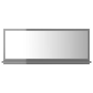 High Gloss Grey Bathroom Mirror - Stylish & Functional | HipoMarket