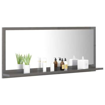 High Gloss Grey Bathroom Mirror - Stylish & Functional | HipoMarket