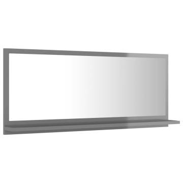 High Gloss Grey Bathroom Mirror - Stylish & Functional | HipoMarket