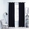 Blackout Curtains with Rings 2 pcs Velvet Black 140x245 cm Colour black Size 140 x 245 cm Quantity in Package 2 