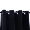 Elegant Blackout Curtains with Rings - Velvet Black 140x245 cm