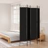 4-Panel Room Divider Black 160x220 cm Fabric Colour black Size 160 x 220 cm Number of 1 Number_of_Panels 4 