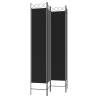 4-Panel Black Room Divider - 160x220 cm Fabric Screen