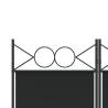 4-Panel Black Room Divider - 160x220 cm Fabric Screen