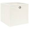 Storage Boxes 10 pcs - Foldable White Fabric Boxes