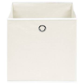 Storage Boxes 10 pcs - Foldable White Fabric Boxes