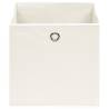 Storage Boxes 10 pcs - Foldable White Fabric Boxes