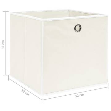 Storage Boxes 10 pcs - Foldable White Fabric Boxes