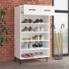 Elegant White Shoe Cabinet - 60x35x105 cm Engineered Wood