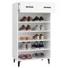 Elegant White Shoe Cabinet - 60x35x105 cm Engineered Wood