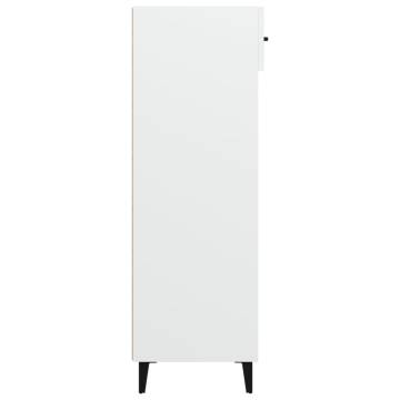 Elegant White Shoe Cabinet - 60x35x105 cm Engineered Wood