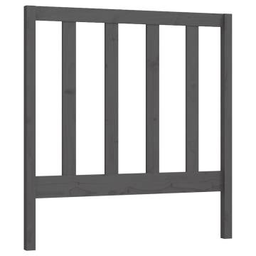 Stylish Grey Bed Headboard - Solid Pine 95x4x100 cm