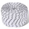 Braided Rope Coil Boat Line Polyester 6 mm x 50 m Colour white Quantity in Package 1 Length 50 m Diameter 6 mm 