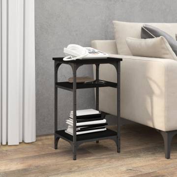 Stylish Black Side Table - 35x30x60 cm Engineered Wood