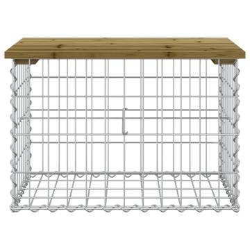 Garden Bench Gabion Design - Durable Pinewood & Steel Base