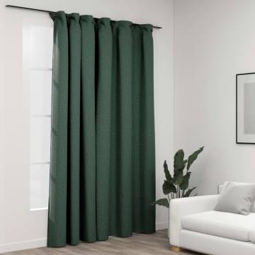 Linen-Look Blackout Curtain - Green 290x245 cm | HipoMarket