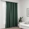 Linen-Look Blackout Curtain with Hooks Green 290x245 cm Colour green Quantity in Package 1 