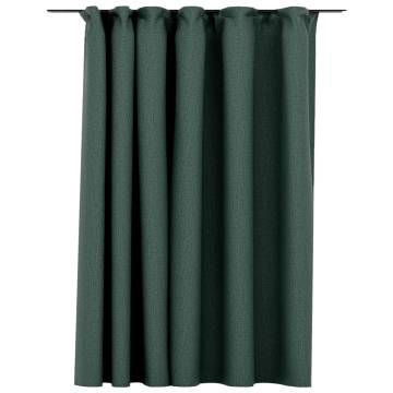 Linen-Look Blackout Curtain - Green 290x245 cm | HipoMarket